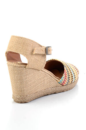 Çok Renkli  Kadın Dolgu Topuklu Ayakkabı K01874055565