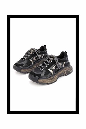 Siyah Süet  Kadın Sneaker K01948011502