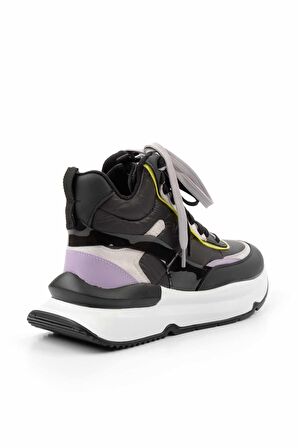 Siyah Lila Paraşüt  Kadın Sneaker K01991116067