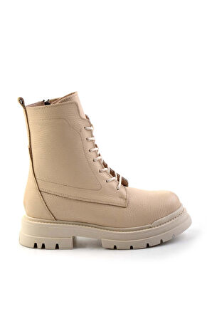 Bej Hakiki Deri Kadın Bot & Bootie K02028600603