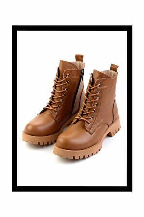 Taba Hakiki Deri Kadın Bot & Bootie K02028700703