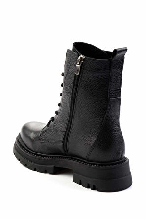 Siyah Hakiki Deri Kadın Bot & Bootie K02028600603