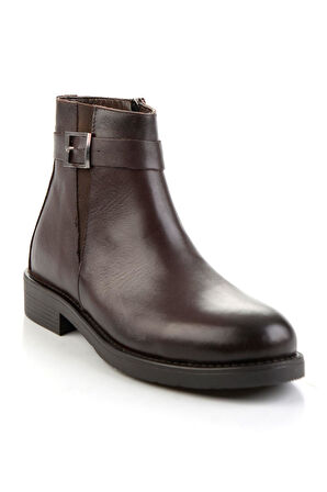 Kahve Kahve Hakiki Deri Kadın Bot & Bootie K02028013503