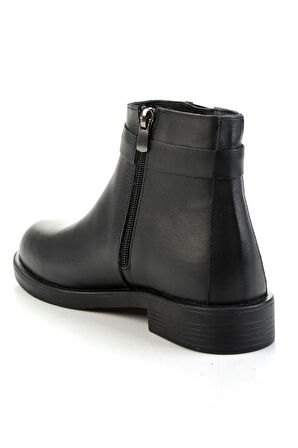 Siyah Siyah Hakiki Deri Kadın Bot & Bootie K02028013503