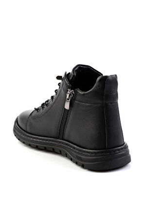Siyah Hakiki Deri Kadın Bot & Bootie K02031311303