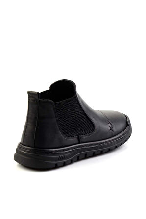 Siyah Hakiki Deri Kadın Bot & Bootie K02031401503