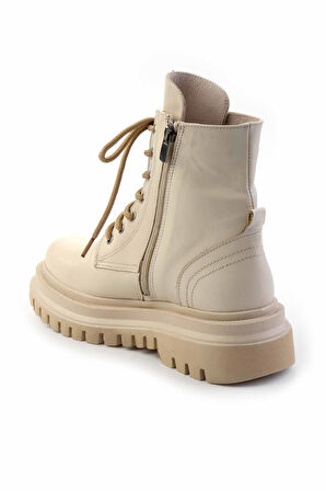 Bej Hakiki Deri Kadın Bot & Bootie K02040870103