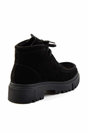 Siyah Süet Hakiki Deri Kadın Bot & Bootie K02041200502