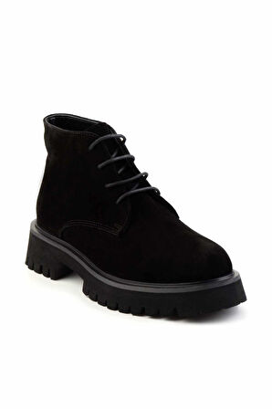 Siyah Süet Hakiki Deri Kadın Bot & Bootie K02044001902