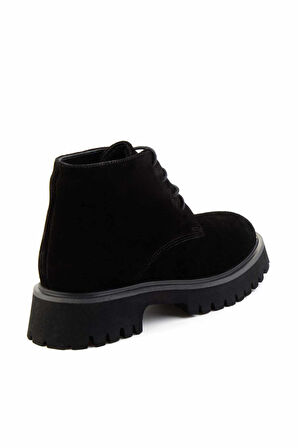 Siyah Süet Hakiki Deri Kadın Bot & Bootie K02044001902