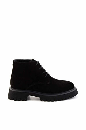 Siyah Süet Hakiki Deri Kadın Bot & Bootie K02044001902