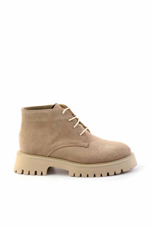 Bej Süet Hakiki Deri Kadın Bot & Bootie K02044001902