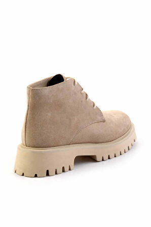 Bej Süet Hakiki Deri Kadın Bot & Bootie K02044001902