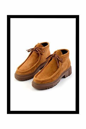 Camel Süet Hakiki Deri Kadın Bot & Bootie K02041200502