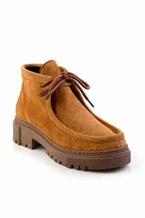 Camel Süet Hakiki Deri Kadın Bot & Bootie K02041200502