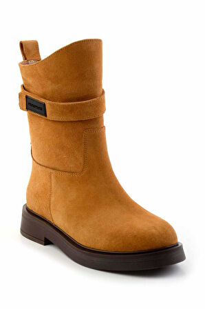 Camel Süet Hakiki Deri Kadın Bot & Bootie K02041200702