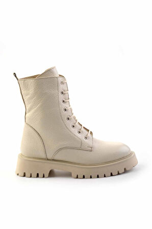 Bej Rolax Hakiki Deri Kadın Bot & Bootie K02044002345