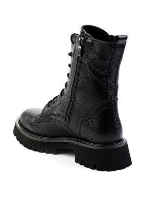 Siyah Rolax Hakiki Deri Kadın Bot & Bootie K02044002345