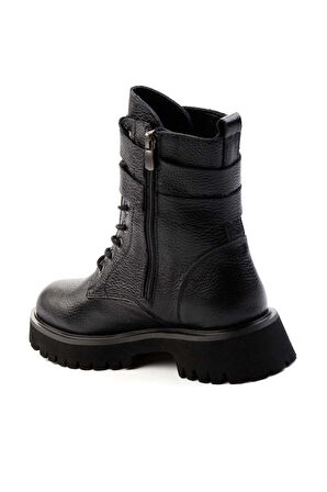 Siyah Rolax Hakiki Deri Kadın Bot & Bootie K02044001545