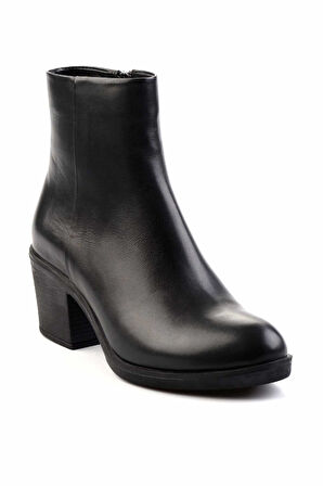 Siyah Hakiki Deri Kadın Bot & Bootie K02046010203