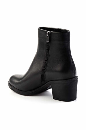 Siyah Hakiki Deri Kadın Bot & Bootie K02046010203
