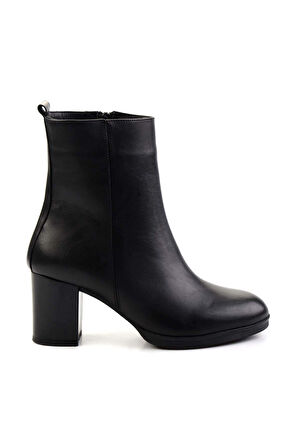 Siyah Hakiki Deri Kadın Bot & Bootie K02087752903