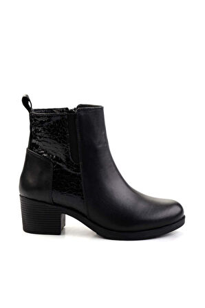 Siyah Hakiki Deri Kadın Bot & Bootie K02087753903