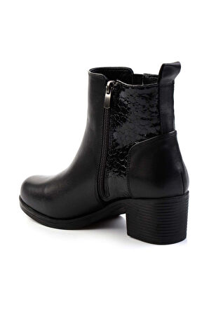 Siyah Hakiki Deri Kadın Bot & Bootie K02087753903