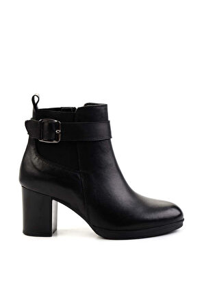 Siyah Hakiki Deri Kadın Bot & Bootie K02087756303