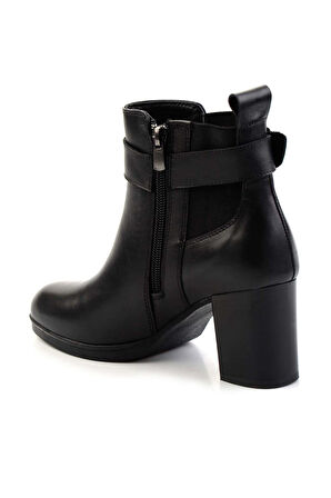 Siyah Hakiki Deri Kadın Bot & Bootie K02087756303