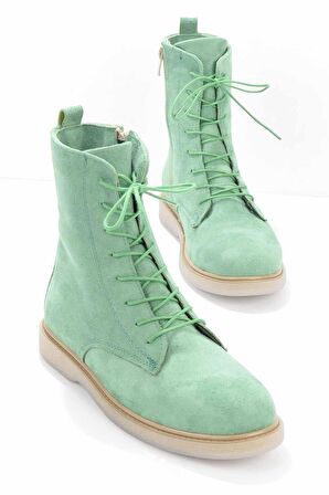Bambi Yesil Süet  Kadın Bot & Bootie K02116010502