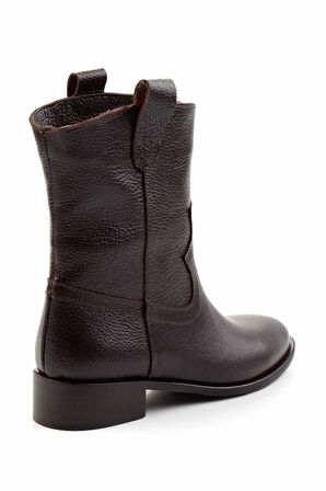 Kahve Hakiki Deri Kadın Bot & Bootie K02140437003