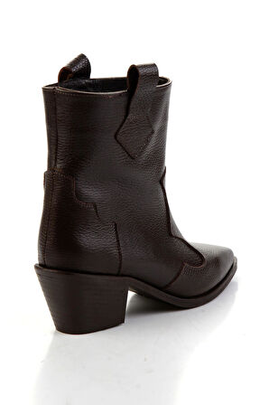 Kahve Hakiki Deri Kadın Bot & Bootie K02140000303