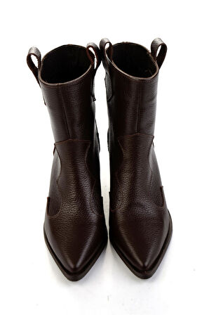 Kahve Hakiki Deri Kadın Bot & Bootie K02140000303