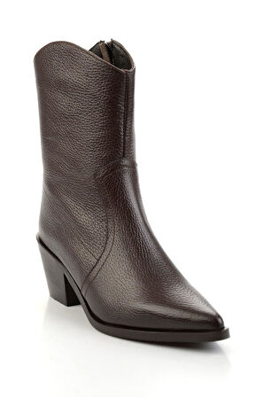 Kahve Hakiki Deri Kadın Bot & Bootie K02140000403