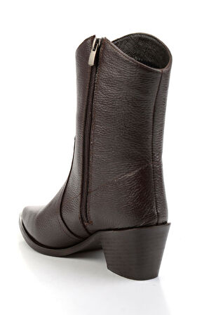 Kahve Hakiki Deri Kadın Bot & Bootie K02140000403