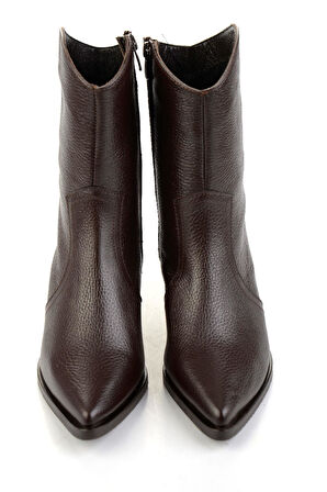 Kahve Hakiki Deri Kadın Bot & Bootie K02140000403