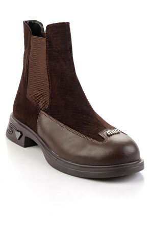 Kahve Hakiki Deri Kadın Bot & Bootie K02140086702