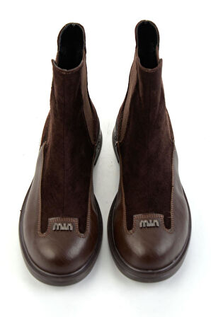 Kahve Hakiki Deri Kadın Bot & Bootie K02140086702