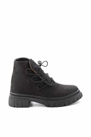 Bambi Siyah Süet  Kadın Bot & Bootie K02140071602
