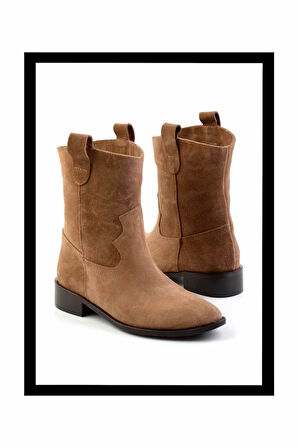 Taba Süet Hakiki Deri Kadın Bot & Bootie K02140437002