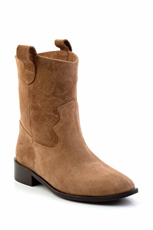 Taba Süet Hakiki Deri Kadın Bot & Bootie K02140437002