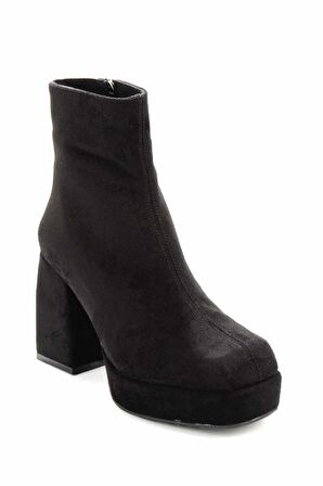 Bambi Siyah Süet  Kadın Bot & Bootie K02154170202