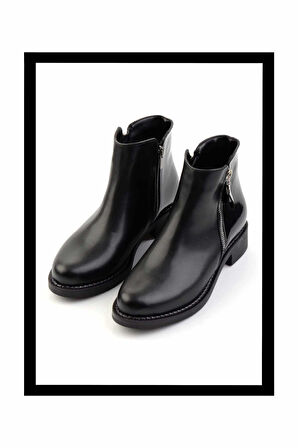 Siyah Siyah Rugan  Kadın Bot & Bootie K02156201609