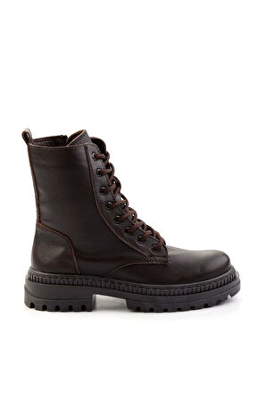 Kahve Hakiki Deri Kadın Bot & Bootie K02179752203