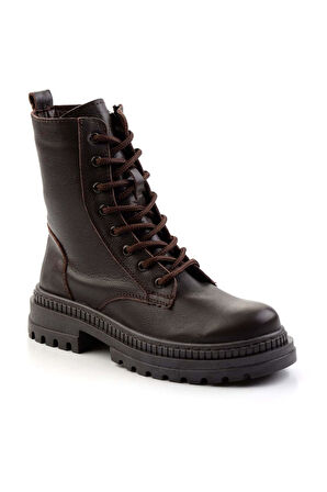 Kahve Hakiki Deri Kadın Bot & Bootie K02179752203