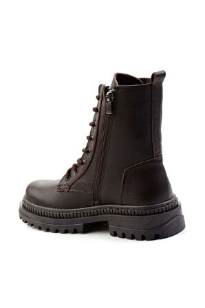 Kahve Hakiki Deri Kadın Bot & Bootie K02179752203
