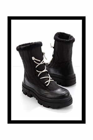 Mat Siyah Paraşüt  Kadın Bot & Bootie K02179144767