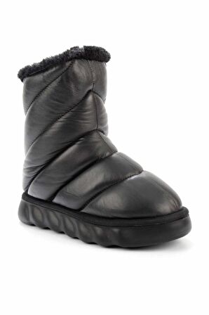 Bambi Siyah Hakiki Deri Kadın Bot & Bootie K02183102503