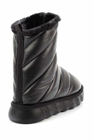 Bambi Siyah Hakiki Deri Kadın Bot & Bootie K02183102503